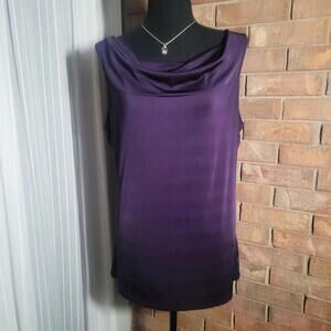 The Limited Purple/Plum Sleeveless Cowl Neck Blouse Size M Office V-Back